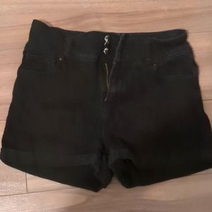 Black jean stretchy shorts